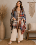 Multicolor Plaid Pocket Ruana