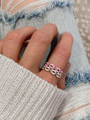 (7 Colors) On Trend Enamel and CZ Ring-Rings-Krush Kandy, Women's Online Fashion Boutique Located in Phoenix, Arizona (Scottsdale Area)
