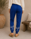 Navy Bow Joggers