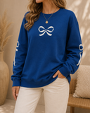 Navy Bow Sweatshirt