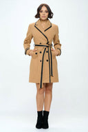 Faux Leather Belted Wool Coat-Coats-Krush Kandy, Women's Online Fashion Boutique Located in Phoenix, Arizona (Scottsdale Area)