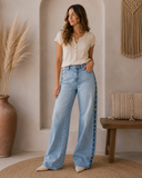 Nova Low Slung Baggy Wide Leg Jeans - Medium