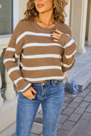 Candy Threads Stripe Sweater-Tops-Krush Kandy, Women's Online Fashion Boutique Located in Phoenix, Arizona (Scottsdale Area)