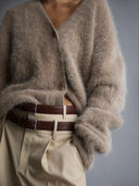 Luxe Soft Fuzzy Button Cardigan-Cardigans-Krush Kandy, Women's Online Fashion Boutique Located in Phoenix, Arizona (Scottsdale Area)