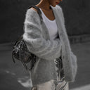 Luxe Soft Fuzzy Button Cardigan-Cardigans-Krush Kandy, Women's Online Fashion Boutique Located in Phoenix, Arizona (Scottsdale Area)