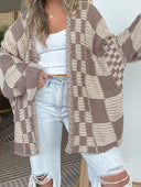 Vibe Check Long Sleeve Checkered Cardigan0-Cardigan-Krush Kandy, Women's Online Fashion Boutique Located in Phoenix, Arizona (Scottsdale Area)