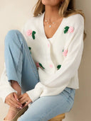 Wish You Roses Knit Cardigan-Cardigans-Krush Kandy, Women's Online Fashion Boutique Located in Phoenix, Arizona (Scottsdale Area)