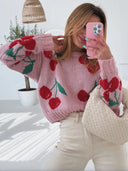 Cherry On Top Luxe Ribbed Sweater-Sweaters-Krush Kandy, Women's Online Fashion Boutique Located in Phoenix, Arizona (Scottsdale Area)