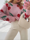Cherry On Top Luxe Ribbed Sweater-Sweaters-Krush Kandy, Women's Online Fashion Boutique Located in Phoenix, Arizona (Scottsdale Area)