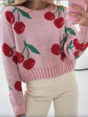 Cherry On Top Luxe Ribbed Sweater-Sweaters-Krush Kandy, Women's Online Fashion Boutique Located in Phoenix, Arizona (Scottsdale Area)