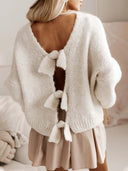 Cozy Knit Multi Bow Sweater-Sweaters-Krush Kandy, Women's Online Fashion Boutique Located in Phoenix, Arizona (Scottsdale Area)