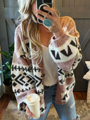 Wild & Free Geometric Button Cardigan-Cardigan-Krush Kandy, Women's Online Fashion Boutique Located in Phoenix, Arizona (Scottsdale Area)