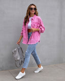 Frayed Denim Pocket Shirt Jacket-Jackets-Krush Kandy, Women's Online Fashion Boutique Located in Phoenix, Arizona (Scottsdale Area)