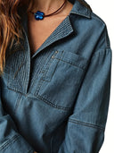 Rodeo Muse Denim Long Sleeve Top-Long Sleeve Tops-Krush Kandy, Women's Online Fashion Boutique Located in Phoenix, Arizona (Scottsdale Area)