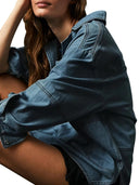 Rodeo Muse Denim Long Sleeve Top-Long Sleeve Tops-Krush Kandy, Women's Online Fashion Boutique Located in Phoenix, Arizona (Scottsdale Area)