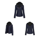 Faux Leather Hooded Zip-Up Jacket-Jackets-Krush Kandy, Women's Online Fashion Boutique Located in Phoenix, Arizona (Scottsdale Area)
