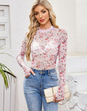 Sheer Floral Long Sleeve Top-Cardigan-Krush Kandy, Women's Online Fashion Boutique Located in Phoenix, Arizona (Scottsdale Area)