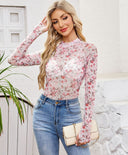Sheer Floral Long Sleeve Top-Cardigan-Krush Kandy, Women's Online Fashion Boutique Located in Phoenix, Arizona (Scottsdale Area)