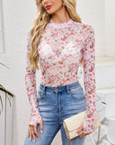Sheer Floral Long Sleeve Top-Cardigan-Krush Kandy, Women's Online Fashion Boutique Located in Phoenix, Arizona (Scottsdale Area)