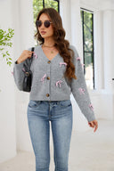 Relaxed Button Bow Long Sleeve Cardigan-Cardigan-Krush Kandy, Women's Online Fashion Boutique Located in Phoenix, Arizona (Scottsdale Area)