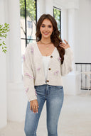 Relaxed Button Bow Long Sleeve Cardigan-Cardigan-Krush Kandy, Women's Online Fashion Boutique Located in Phoenix, Arizona (Scottsdale Area)