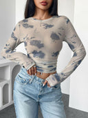 Cloud Wash Mesh Long Sleeve Top-Tops-Krush Kandy, Women's Online Fashion Boutique Located in Phoenix, Arizona (Scottsdale Area)