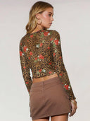 Wild Rose Mesh Long Sleeve Top-Long Sleeve Tops-Krush Kandy, Women's Online Fashion Boutique Located in Phoenix, Arizona (Scottsdale Area)