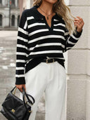 Coastal Stripes Knit Sweater-Sweaters-Krush Kandy, Women's Online Fashion Boutique Located in Phoenix, Arizona (Scottsdale Area)
