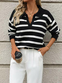 Coastal Stripes Knit Sweater-Sweaters-Krush Kandy, Women's Online Fashion Boutique Located in Phoenix, Arizona (Scottsdale Area)