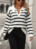 Coastal Stripes Knit Sweater-Sweaters-Krush Kandy, Women's Online Fashion Boutique Located in Phoenix, Arizona (Scottsdale Area)