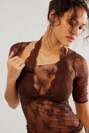 Sheer Lace Top-Blouses-Krush Kandy, Women's Online Fashion Boutique Located in Phoenix, Arizona (Scottsdale Area)