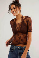 Sheer Lace Top-Blouses-Krush Kandy, Women's Online Fashion Boutique Located in Phoenix, Arizona (Scottsdale Area)