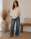 Oatmeal Breeze Lace Blouse