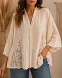 Oatmeal Breeze Lace Blouse