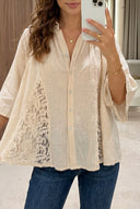 Oatmeal Breeze Lace Blouse