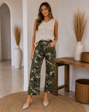 Olive Blossom Wide Leg Jeans