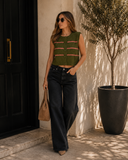Olive & Rose Striped Sweater Vest