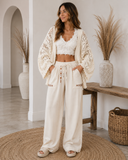 Open Weaving Long Sleeve Hoodie Sweater Cardigan