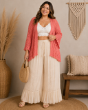 Open Weaving Long Sleeve Hoodie Sweater Cardigan