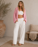 Open Weaving Long Sleeve Hoodie Sweater Cardigan