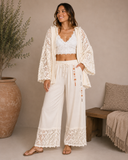 Open Weaving Long Sleeve Hoodie Sweater Cardigan