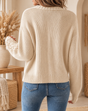 Openwork Button Up Long Sleeve Cardigan