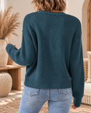 Openwork Button Up Long Sleeve Cardigan