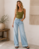 Orbit 90's Low Rise Relaxed Straight Jeans – Medium Wash
