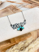 Southwestern Charm Turquoise & Onyx Personalized Necklace PREORDER-Chain Necklaces-Rae Collective, Women's Online Fashion Boutique Located in Phoenix, Arizona (Scottsdale Area)