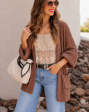 POL Long Sleeve Pockets Solid Sweater Cardigan