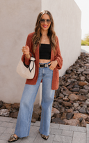 POL Long Sleeve Pockets Solid Sweater Cardigan