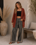 POL Long Sleeve Pockets Solid Sweater Cardigan