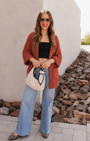 POL Long Sleeve Pockets Solid Sweater Cardigan