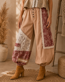 POL Meadow Patchwork Crochet Jogger Pants